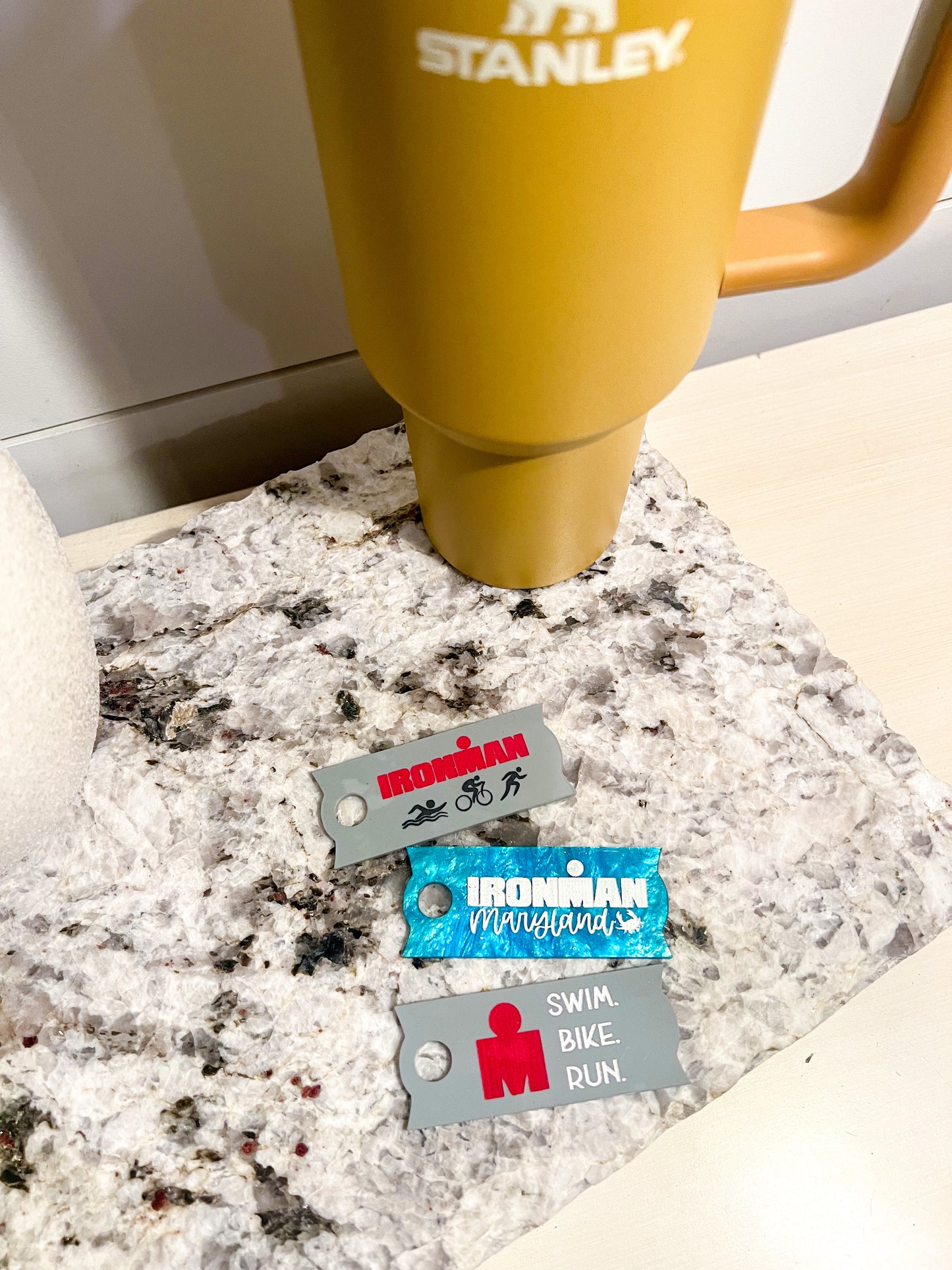Ironman Triathlete Stanley Tumbler Lid Plate