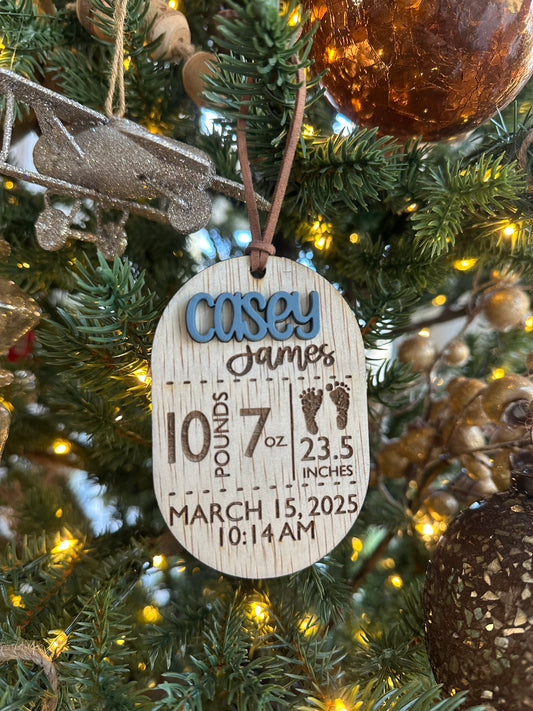 Baby Hospital Stats Keepsake Ornament