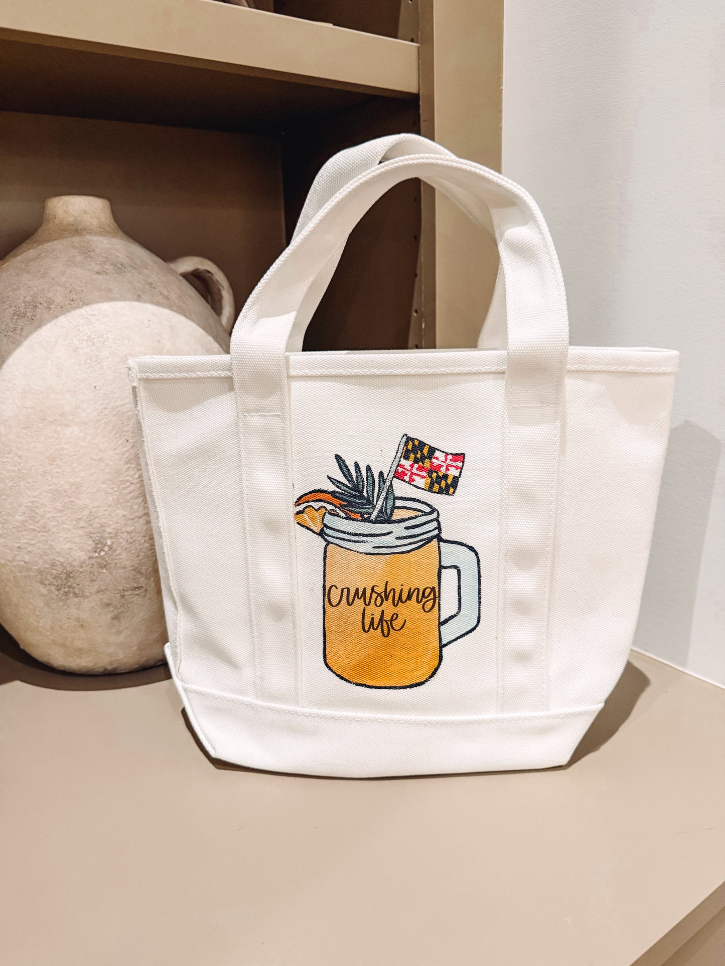 OJ Crush Handpainted Boat Tote