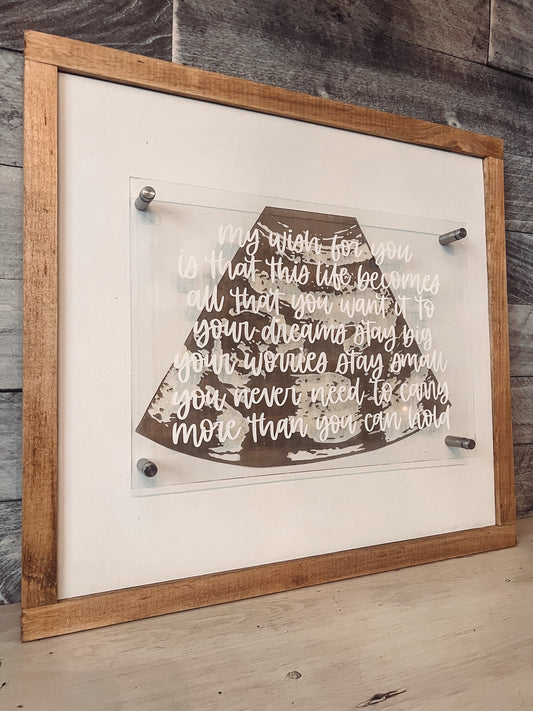 Sonogram engraved sign 16x20