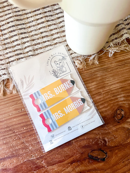 teacher - pencil Stanley lid topper