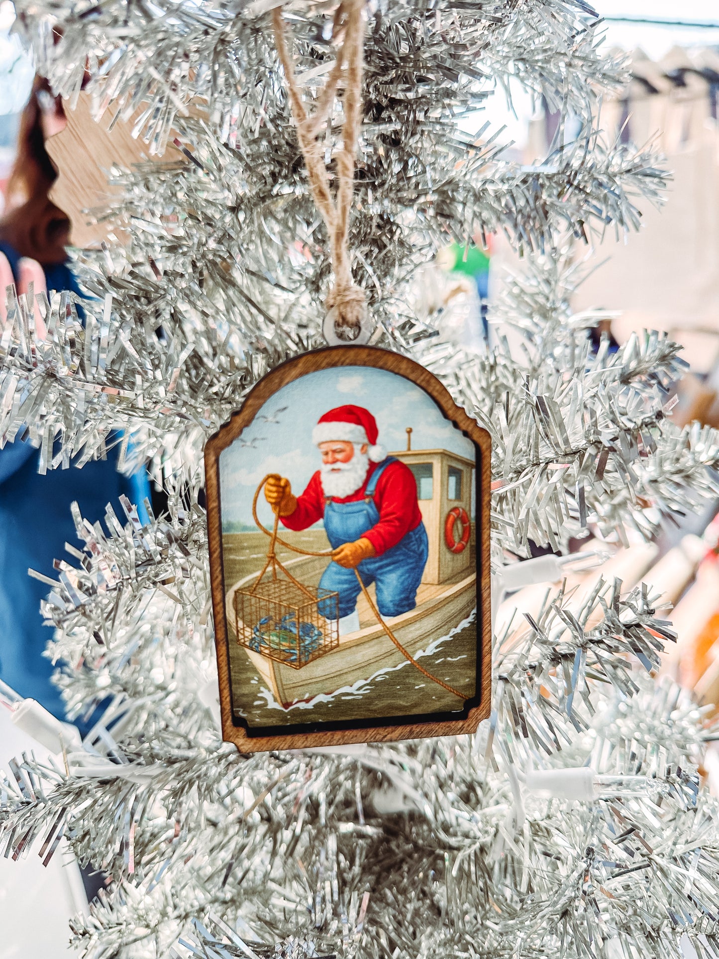 Crabbing Santa Ornament
