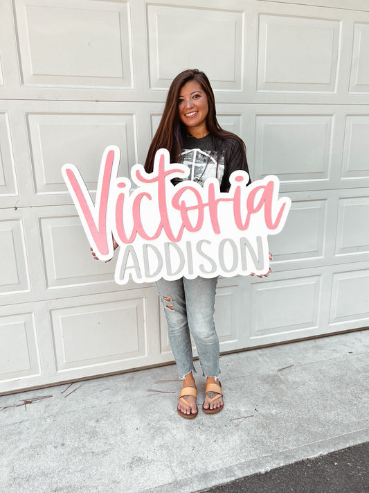 Bubble letter name sign