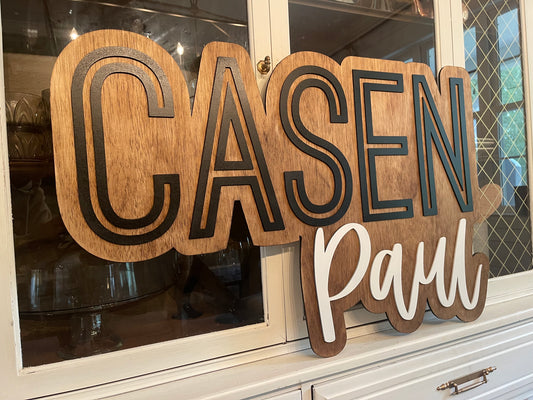 Bubble letter name sign