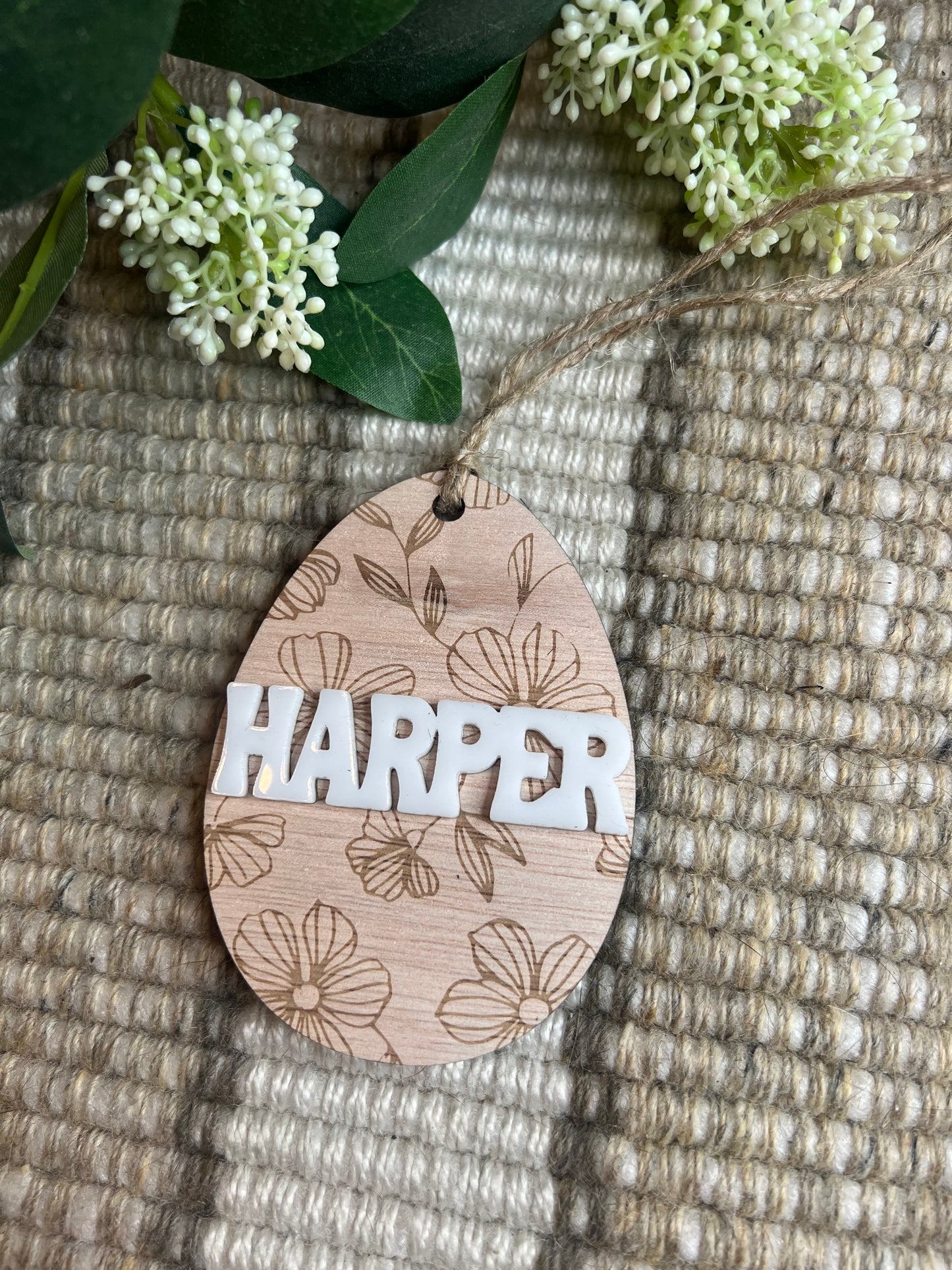 Floral Easter Basket Tag