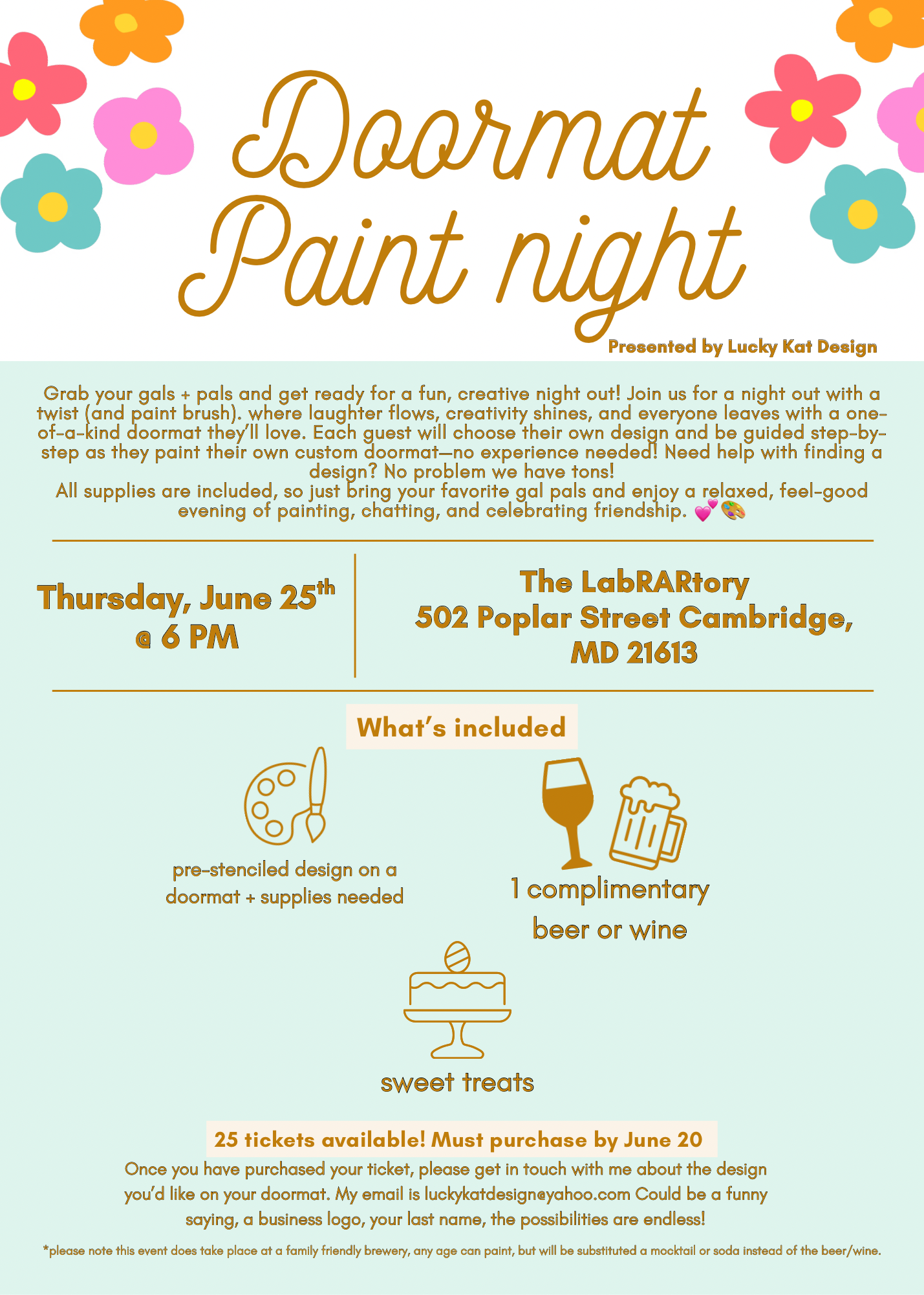 June 25th- DOORMAT PAINT NIGHT AT RAR TICKET