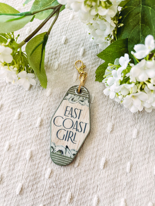 East Coast Girl Wooden Keychain