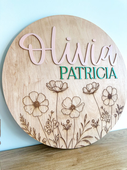 Wildflower Wooden Sign