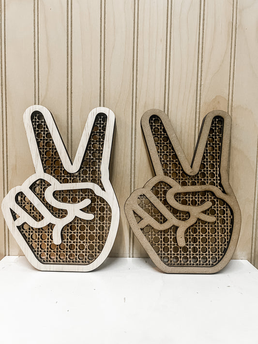 Rattan Peace Sign