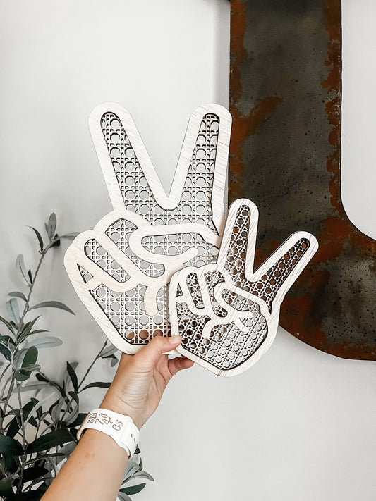 Rattan Peace Sign