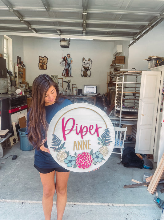 Floral Boho Nursery Sign