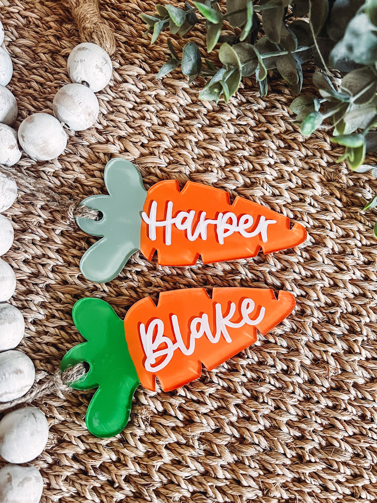 Carrot Easter Basket Name Tags
