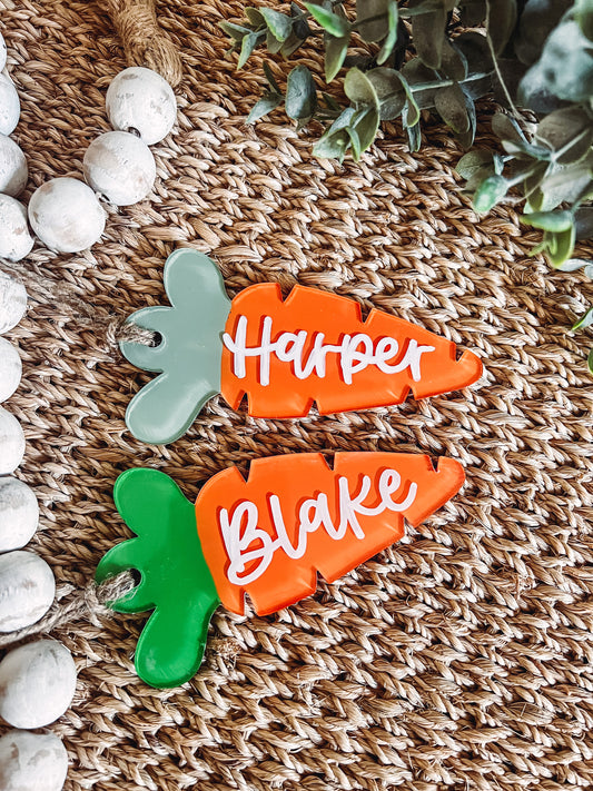 Carrot Easter Basket Name Tags