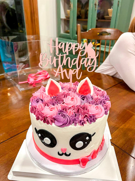 Cutout Lettering Cake Topper - wooden