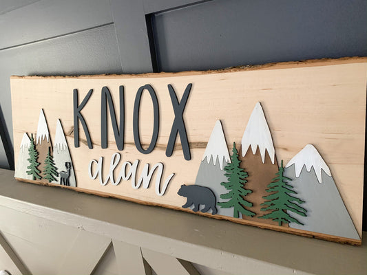 Rustic Nursery Sign | woodland nursery | woodland decor | baby name sign | rustic | woodland | boy nursery |