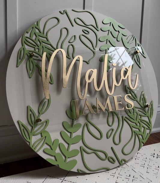 Boho nursery sign