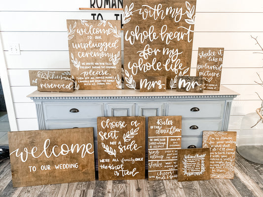 Wooden Sign and chalkboard rentals