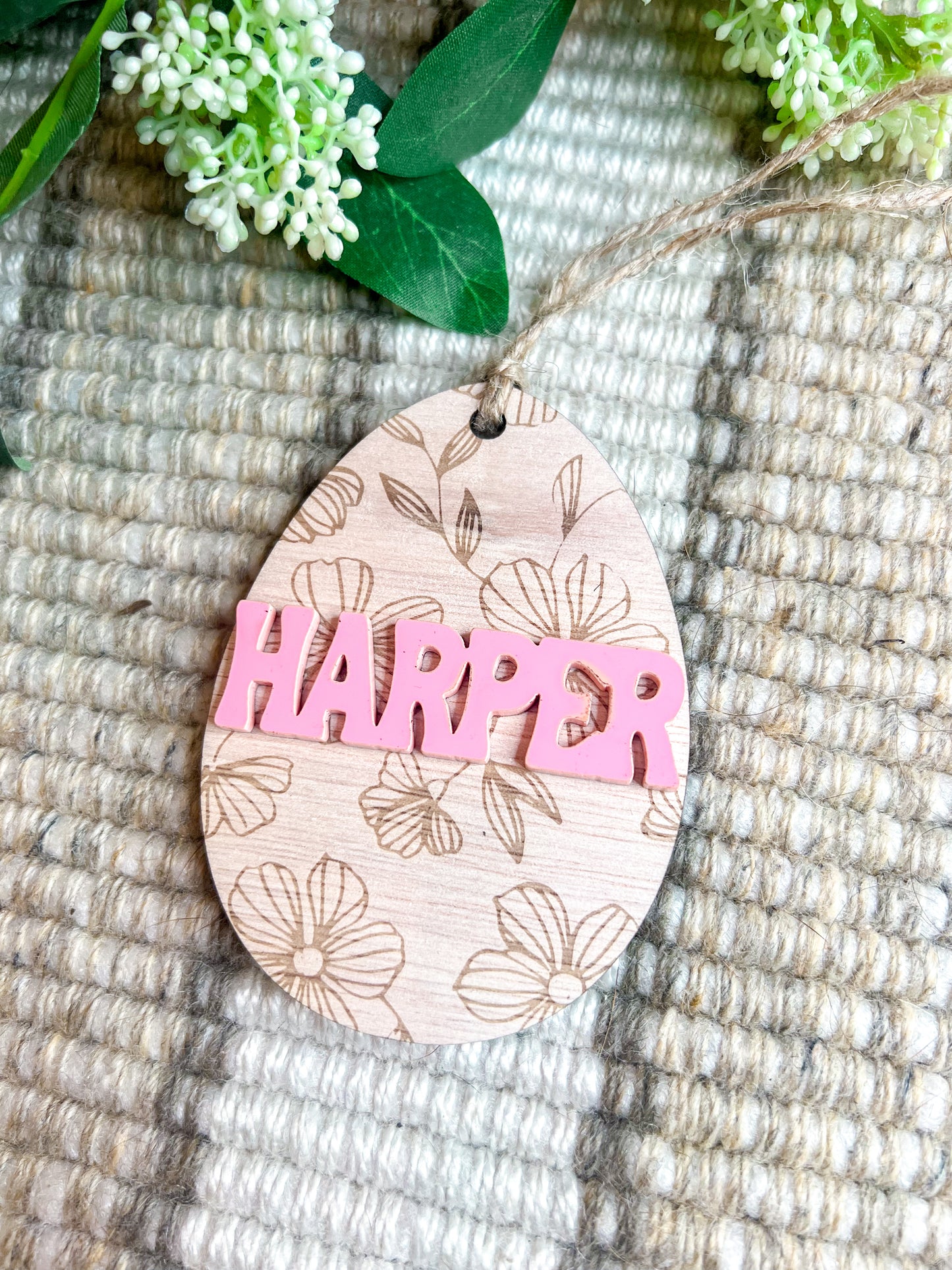 Floral Easter Basket Tag