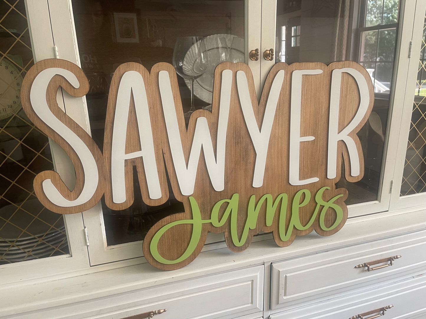 Bubble letter name sign