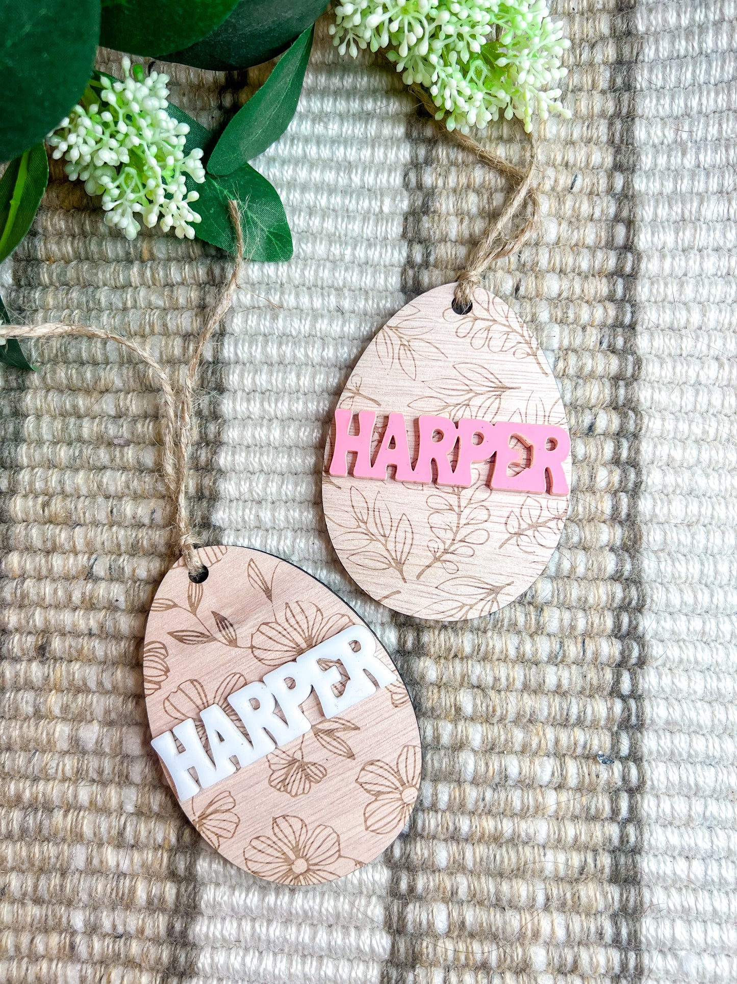 Floral Easter Basket Tag