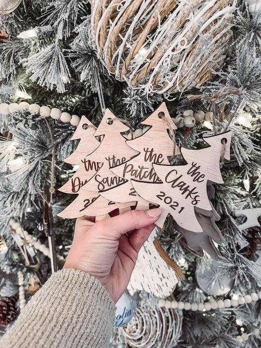 Personalized Family Name Christmas tree ornament