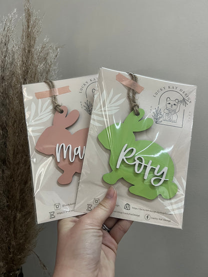 Easter bunny tags | Easter | Easter bunny | Easter basket | Easter basket tags | boho | wooden tag | personalized
