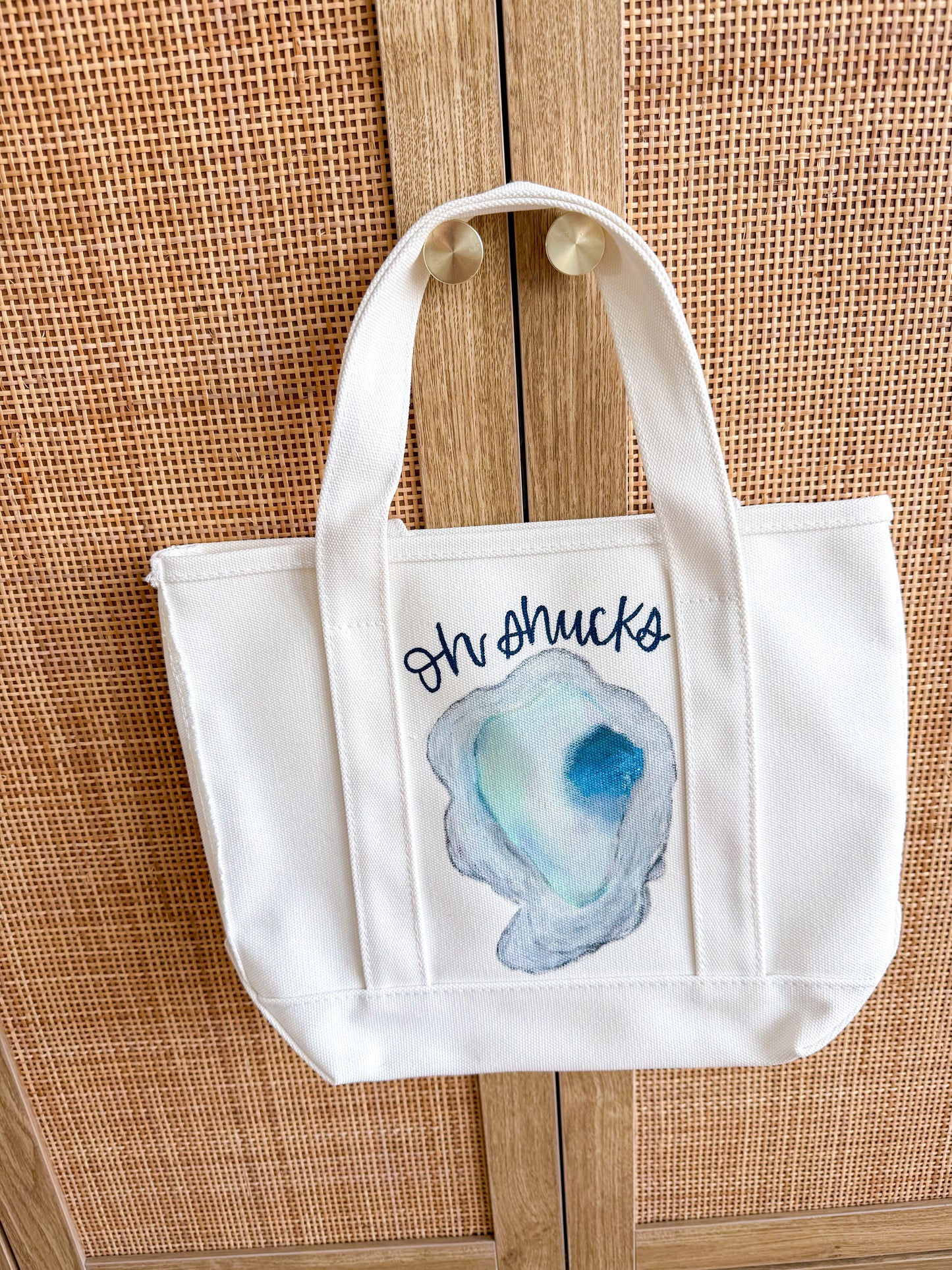 Oh Shucks Oyster Handpainted Boat Tote