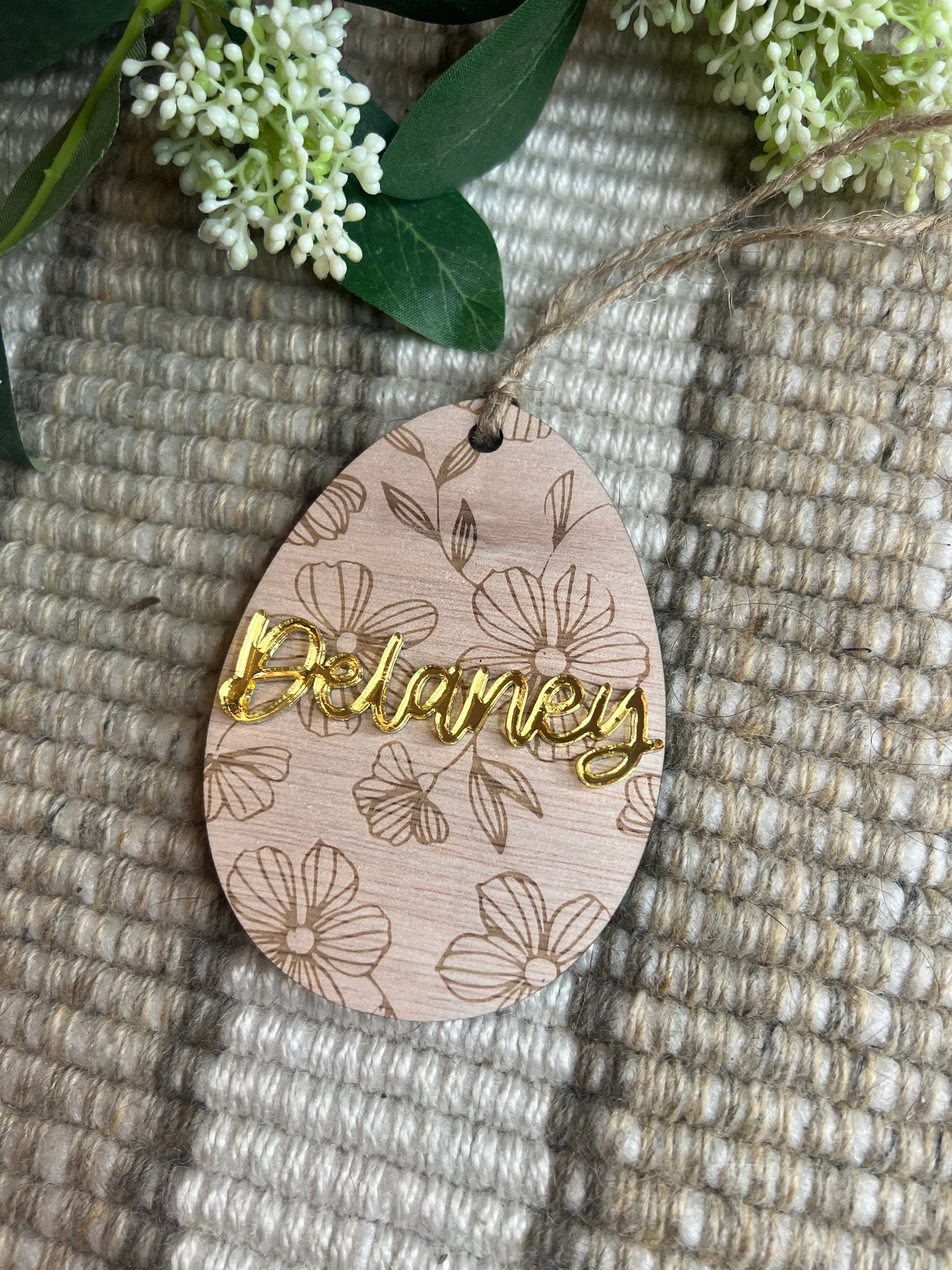 Floral Easter Basket Tag