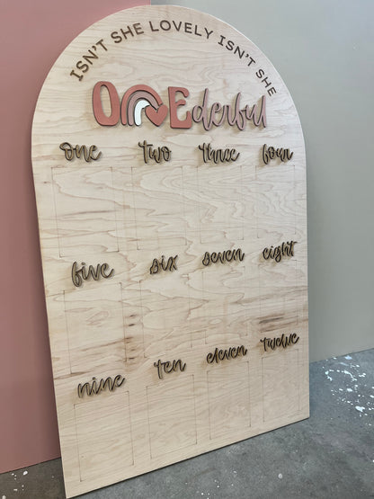 Isn’t she ONE-Derful monthly milestone chart