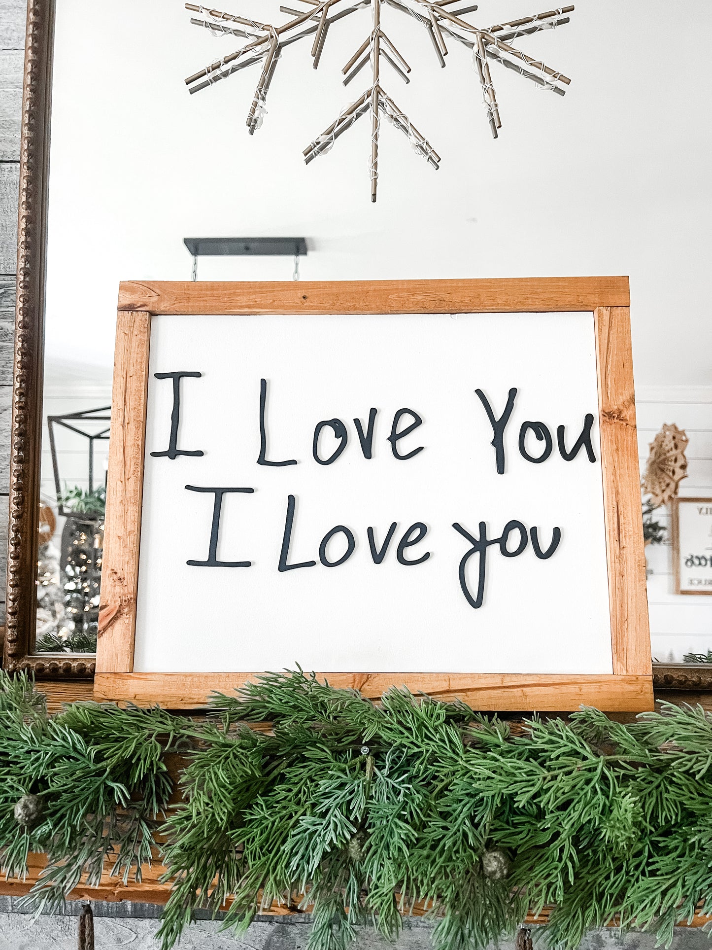 Handwritten I love you’s sign