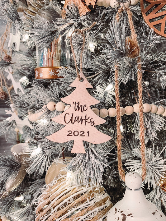 Personalized Family Name Christmas tree ornament