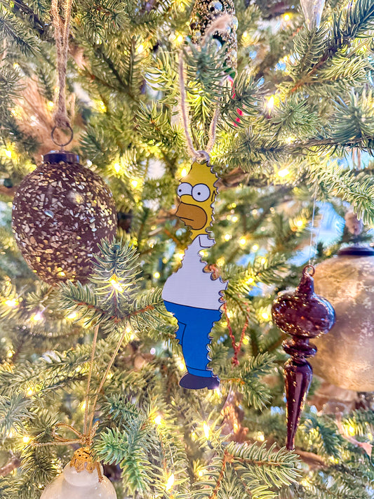 Homer backing into a bush meme ornament