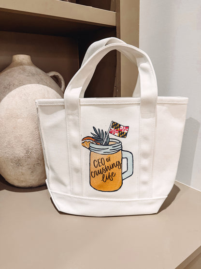OJ Crush Handpainted Boat Tote