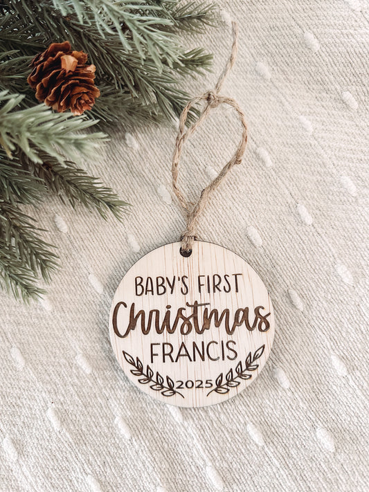 Baby’s first Christmas ornament | ornament | farmhouse ornament | neutral Christmas ornament |