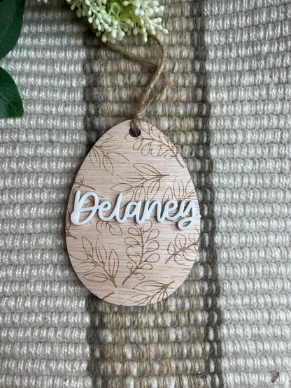 Floral Easter Basket Tag