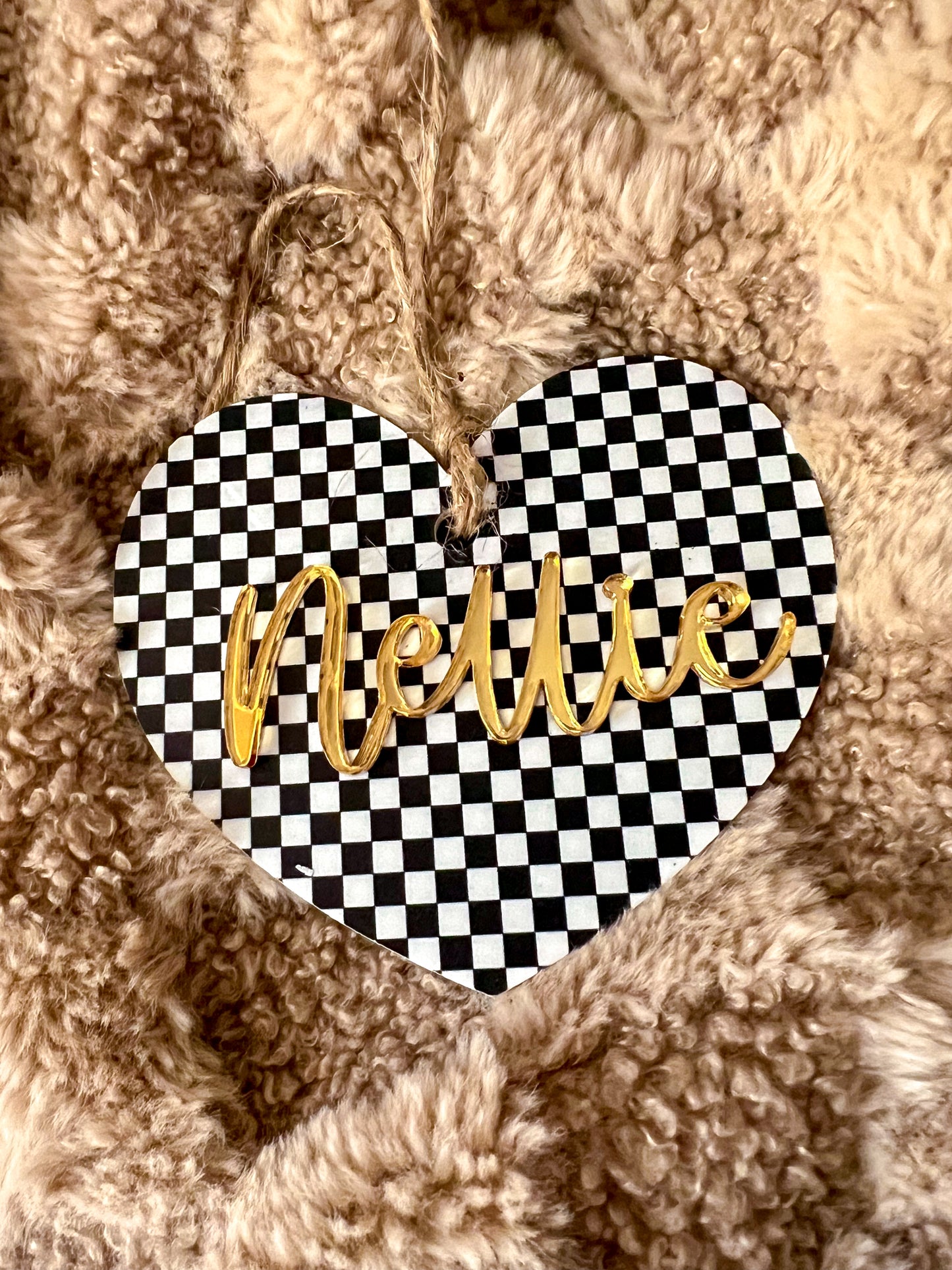 Black and White Acrylic Valentines Day Tags