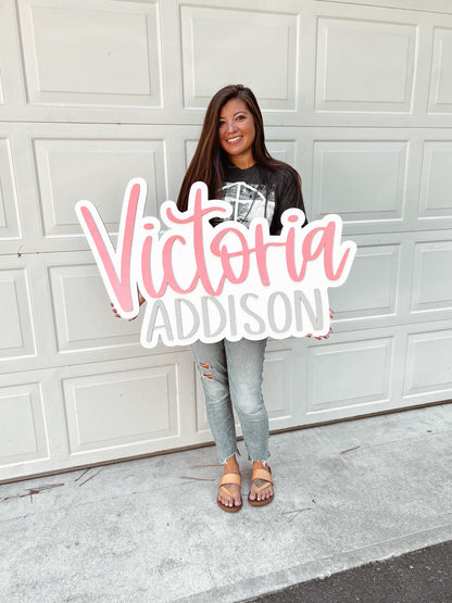 Bubble letter name sign