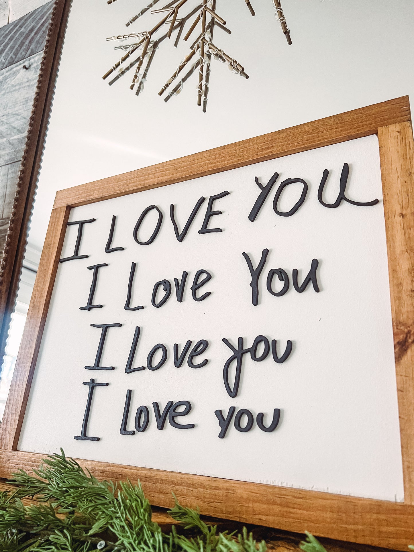 Handwritten I love you’s sign