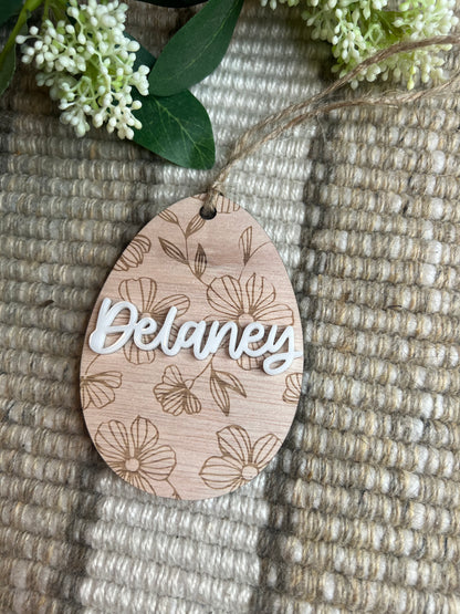 Floral Easter Basket Tag