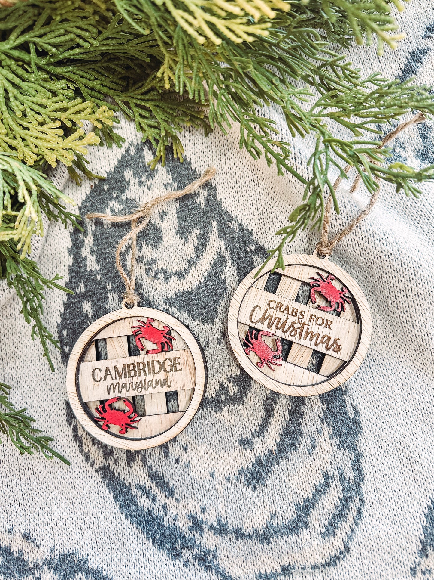 Crab Basket Lid ornament | Maryland ornament | Custom Ornament | Cambridge Maryland