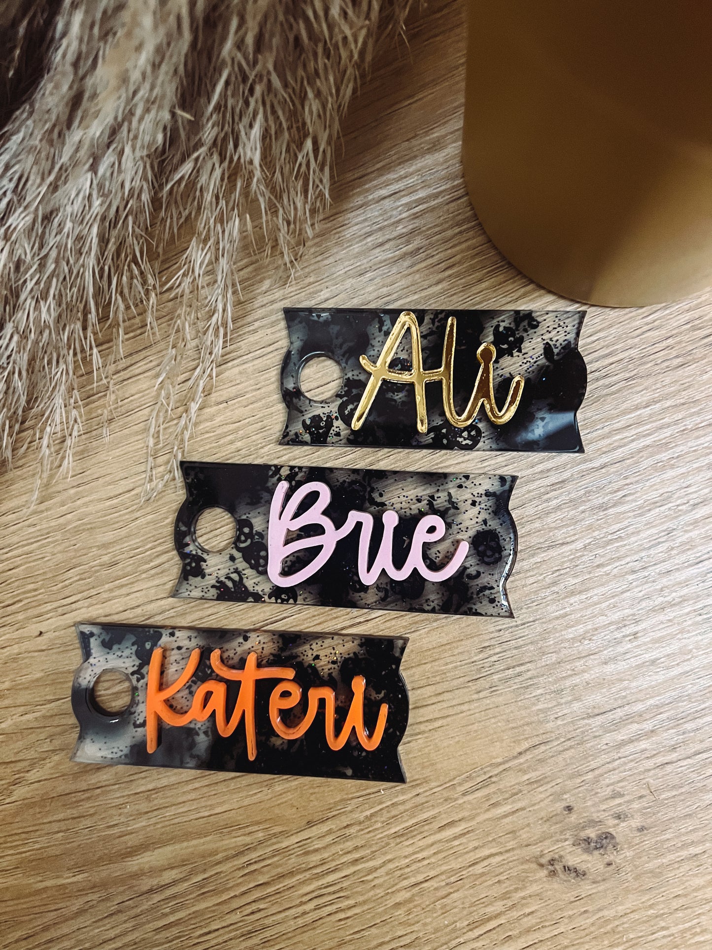 Halloween Glitter Stanley Name Plate (3D lettering)