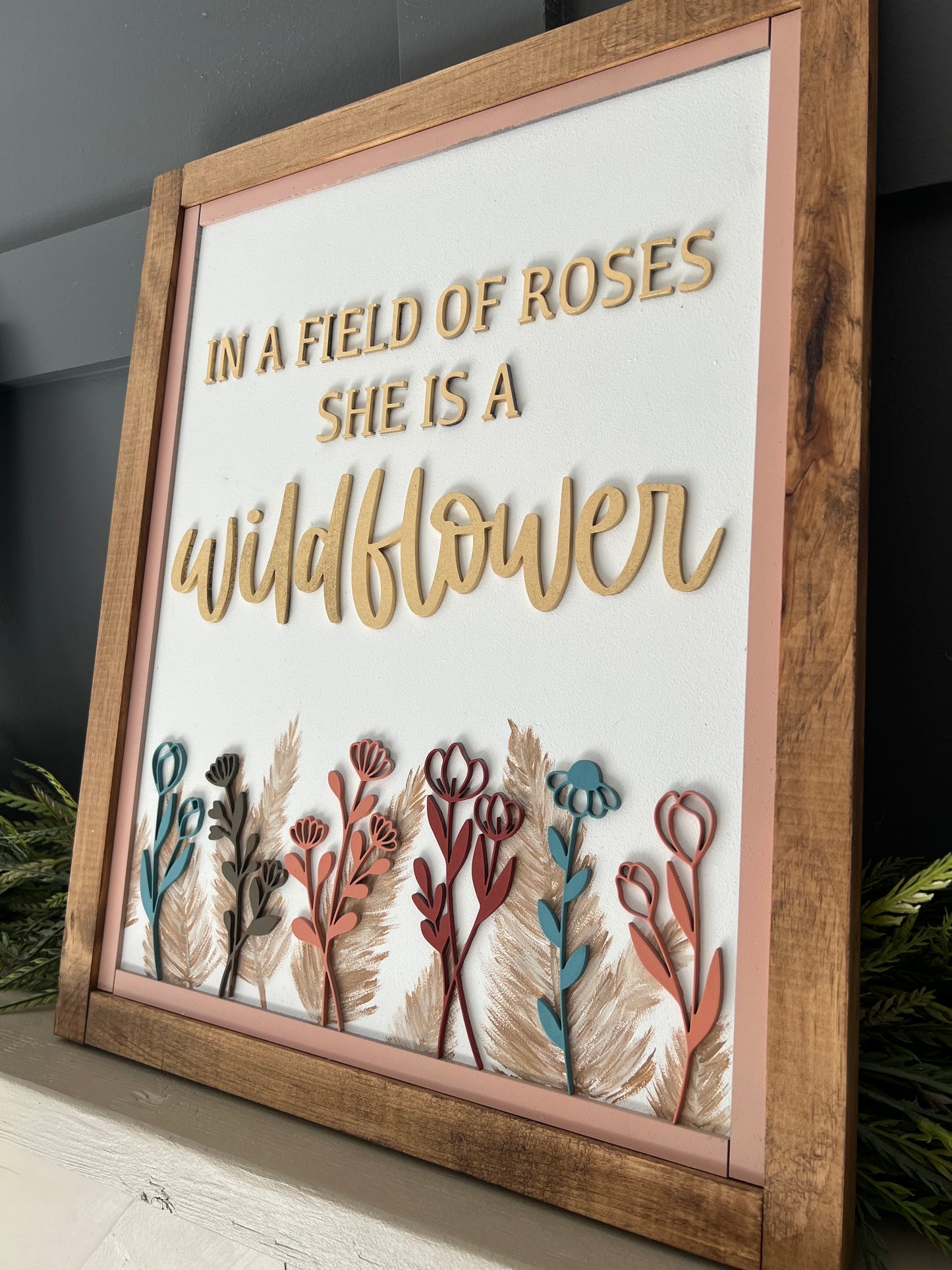 In a field of roses she is a wildflower sign. 16x20