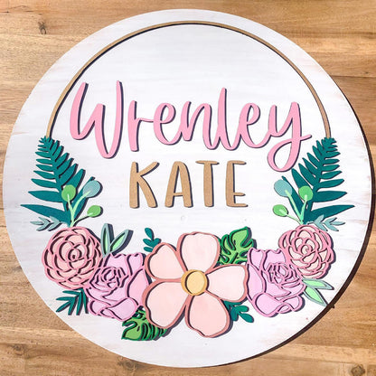 Floral Boho Nursery Sign