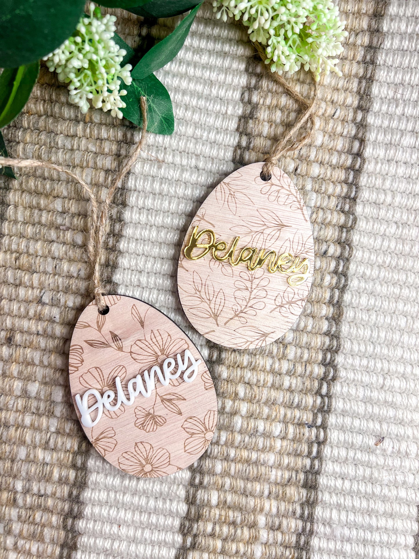 Floral Easter Basket Tag