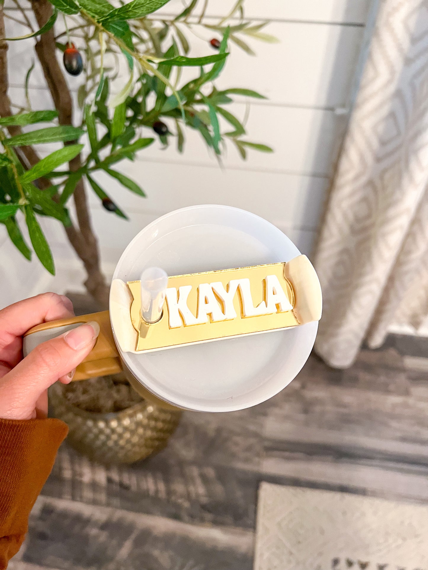 Metallic Stanley Lid Topper Name Plate