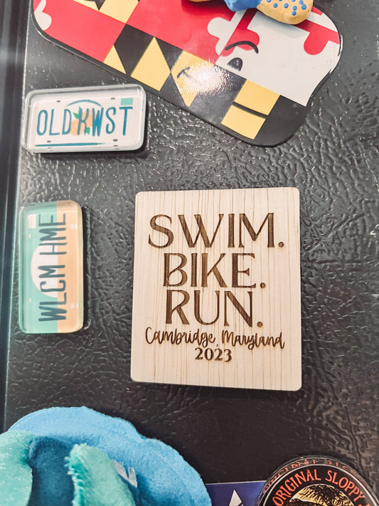 Swim Bike Run Cambridge magnet