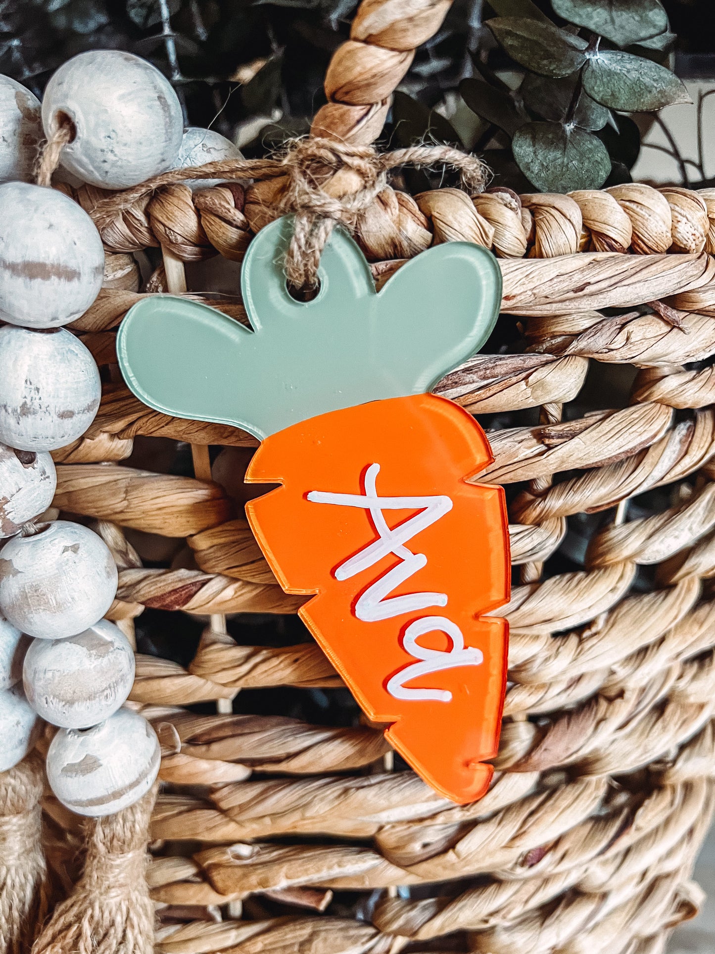 Carrot Easter Basket Name Tags