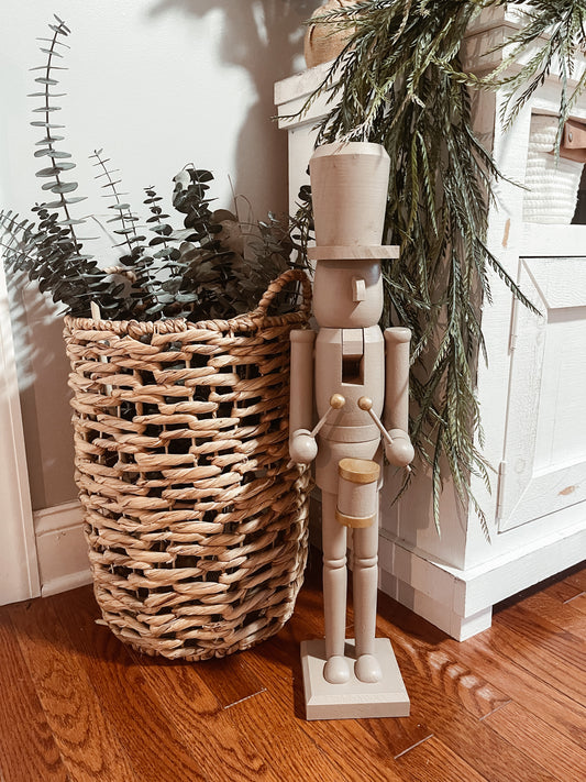 PRE-ORDER: THESE SHIP NOV. 17TH.  24" Boho Neutral Nutcracker Drummer