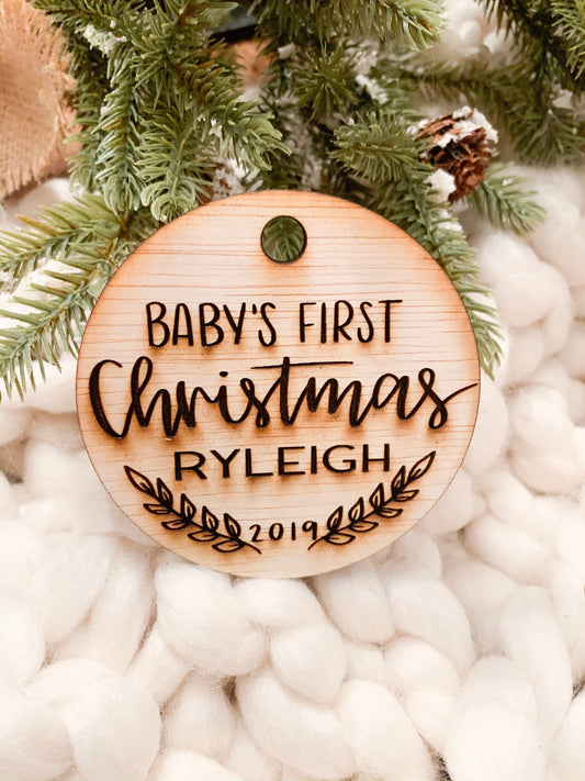 Baby’s first Christmas ornament | ornament | farmhouse ornament | neutral Christmas ornament |