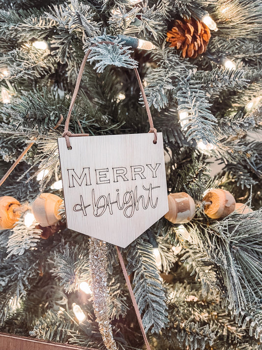 Merry & bright | merry Christmas | Christmas decor | farmhouse Christmas | boho Christmas | boho | laser cut sign | neutral farmhouse